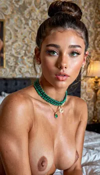 The young adult woman with perfect skin and long eyelashes was making a porn video with a tall, handsome man. They were both naked in the bedroom, with the lights turned off, as they took turns sucking each other's cocks. The lighting