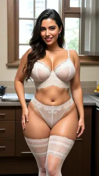 一个专业的模特,在照片中身材优美, 展示她的肌肉和肌肉