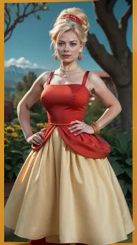 a woman in a red dress, lisa simpson wearing braces, lisa, as if lisa simpson came to life, marge, bart simpson, original simpsons cartoon style, still frame from the simpsons, marge simpson, female lead character, greta thunberg, female character, portrait of bart simpson, lisa parker, wearing loincloth, moe, lisa brawn