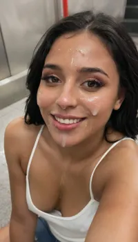 Candid photo, ultimate realism, 18 year old girl, sitting in the metro, (lip-gloss and make up), acting silly, undressing, taking off her clothes, laughing, realistic detailed eyes, realistic detailed face, (realistic detailed brown skin:1.1), skin blemishes, Indian girl in London underground, (black hair:1.2), slutty party girl, HDR, professional color correction, wearing jeans, (beautiful face:1.2), (realistic eyes), (detailed eyes), (clean face), coming from the club, pulling up white string top, taking a selfie, (Indian slut:1.2), (realistic transparent liquid), finely detailed skin, skin pores, (closeup of face:1.3), (glossy lips:1.2), (shimmering lipgloss), (highly detailed lips:1.3)