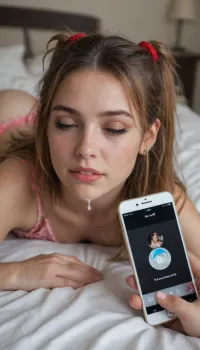 Woman next door Asuka Langley Soryu, 21yo, Slim frame gamer girl playing video games, wearing pajamas, laying on stomach, on bed, anal sex, iPhone 15 pro in hand, cum on small ass, eyes closed, gaped asshole, man with his massive cock dripping cum, 1 modern camera on tripod recording, cum on face, smeared makeup, crying, mouth closed, biting lip, exhausted, realistic cum, realistic face, intricately detailed face, photorealistic, 4k, runny cum, woman, cum, on, face, asuka, 1girl