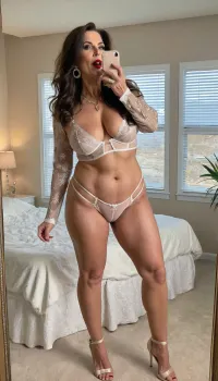 sexy granny mature, sexy 75 years old, dark brunette, long wave hair, messy hair, hand on hair, chubby, wide hips, huge culottes, very saggy boobs, extreme saggy tits, very tall, naught sexy orgasm face, open mouth orgasm face selfie, glamour, make up, lipstick, big hoop earrings, necklace, full body view, tiny small size underpants lingerie, looking at the camera, mirror, at the fancy room, sexy pointed stilettos, pointed stilettos view, foot fetish, fancy glamour lady, extreme high waisted white transparent lingerie, long sleeve lingerie, whore bitch lady, very horny ready for sex, super high waist underpants delta lingerie, highest delta underpants ever, hyper high delta underwear lingerie, huge very big culottes