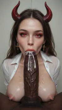 beautiful woman covered in cum. Catholic school girl uniform. large perky breasts, 1 breast exposed. Nipple pierced with dangling cross., massive red demon dick fucking her mouth. Blow job. Sucking dick. Cum dripping from massive red, (demon dick:1.4), ., (excessive cum:1), Object, gd, erection, sex, toy, penis, large, <lora:Penis_XL:1.6>, DonMD3m0nXL, <lora:DonMD3m0nXL-000010:.8>