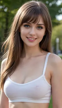 18 yo girl, very flirty pose, sideview, full body view, ((girl next door)), pretty, natural beauty, large breasts, perfect breasts, perfect nipples, ((cute tall tall tall tall but average appearance:1.3)), ((cute tall tall tall tall)), ((pale skintone:1.2)), ((little bit chubby:1.4)), very flirty smile, showing teeth, ((unkempt hair)), ((straight hair:1.3)), ((symmetrical hair:1.5)), ((perfect fringe hair:1.5)), ((light brown bright hair)), ((very cute tall tall tall tall average youthful face:1.5)), outside, photorealistic, ((perfect composition)), ((perfect contrast:1.5)), ((perfectly balanced exposure:1.5)), ((perfect focus:1.5)), ((extremely realistic detailed lighting:1.5)), ((extremely realistic detailed shadows:1.5)), ((extremely detailed:1.3)), ((extremely high resolution:1.3)), ((16K UHD:1.5)), ((extremely realistic detailed skin texture:1.5)), ((extremely realistic detailed skinpores:1.5)), ((extremely realistic detailed face:1.5)), ((extremely realistic detailed eyes:1.5)), ((extremely realistic detailed hair:1.5)), focus on eyes, ((fully clothed:1.5)), random colored clothing, ((beautiful stylish clothing:1.5)), ((detailed clothing:1.5)), ((detailed environment:1.5)), Sweet_Sticky_xl-01, <lora:EnvyZoomSliderXL01:1.1>, <lora:add-detail-xl:.5>, <lora:neanderthal_last:.7>