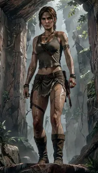 8k, score_9, score_8_up, score_7_up, score_6_up, FILM PHOTOGRAPHY STYLE, cinematic photography of a woman, professional portrait photo realism, Rise of the tomb raider, front position, lifting her skirt with both hands, heels, slightly low angle, <lora:ratatatat74-000050:.8>, <lora:NEOTOKIOXL_0.2_RC:.8>, <lora:detailed_notrigger:2>, <lora:LCMTurboMix_Euler_A_fix:.8>