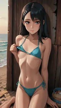 Nagatoro hayase: bored, shy, and flashing her bare breasts at sunset beach