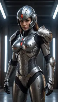 Girl in Armor, Guyver, biomechanical armor, full body view