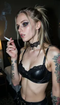 Heroin 세련된 고딕 : 표백 된 감퇴에 araw candid