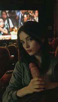 (POV view she a handjob best penis), Thin Japanese girl sitting giving a side handjob to man, she look side over the shoulder, petite, 24 year old, long black hair, beautiful freckles. Her eyes are an envious green, Dynamic lighting, natural lighting, key light, side light, Kodak Portra 400 color film. Nostalgic, film-grain aesthetic., with an overall underexposure of 1-2 stops to accentuate the darkness and isolation of the environment. Soft backlight., <lora:MJ52:.8>, <lora:Adjust_SDXL_v3.0:.8>, <lora:add-detail-xl:.8>, (((horror, movie))), (((crowd peoples on background))), ((big, screen)), ((cinema, seating)), <lora:girllikehorrormovie_sdxl:.8>