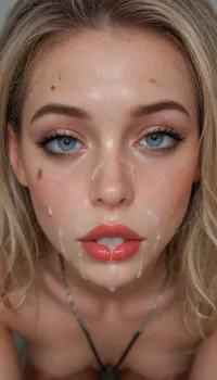 super close hot of bukkake, cumshot, face in cum facial, with heavy makeup and a lot of makeup, a lot of Cum on her face, cum on her long black eyelashes, Cum on her eyelids, Cum on her cheek skin, her face wet with Cum, Cum on her red lips. cum on her wedding tail, One of the false eyelashes is wet and on the cheek. woman, cum, on, face, ruined, makeup, (pussy peeking out of thong:1.5), <lora:JustCum:1.1>, <lora:ruined1:.9>, <lora:Pink_Lips:.9>, <lora:add-detail-xl:.5>