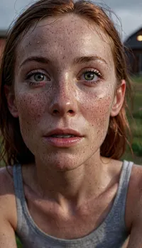 (frecklesv1-2000:1.3), a beautiful woman, (skinny:1.4), BREAK
farms girl kid, barn, evening, playing with a puppy, realistic, Realism, ultra-high detail, absurdres, close up, detailed and infocus face, contrasting shadows, ultimate realistic 3d rendering perfection, cinematic photography, cinematic lightning, professional depth of field, 3-point lightning, sharp eye focus, (full frontal), night time, (volumetric lighting), professional photographer shot on kodak, 35mm photo, sharp focus, high budget, cinemascope, 100 mm lens, 1/250 s, f/2.8, ISO 300, (very high view:1.25), <lora:LCMTurboMix_Euler_A_fix:2>, <lora:JuggerCineXL2:2>, <lora:photorealistic_portrait_notrigger:2>, <lora:Dark_Elf_Warrior:2>