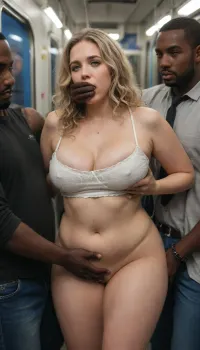 Night time dark out Fat chubby hotwife pale Bbw huge curly blonde green fucking in subway train black interracial gangbang Chicago scared sweaty pain night time outside he covers her mouth raped groped unwanted