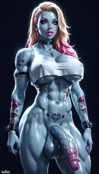 ZOMBIE futanari, massive veiny dick, full testicles, <lora:SDXLHighDetail_v6-000005:.8>, full, tattoo, <lora:FBT-000002:.8>, muscle_bimbo, <lora:Muscle_Bimbo_SDXL:.8>, (crop, top:1), BadX, great, lighting, <lora:great_lighting:.8>