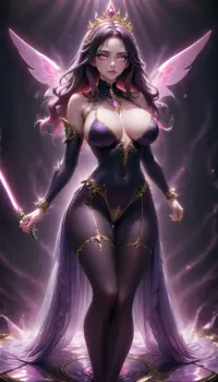 Score_10, A photorealistic, 18-year-old, full-body portrait of a tall, striking adult woman elegant Sith Lord. Preserve her natural appearance and proportions. She has a long, softly sculpted oval face with a gently tapered jaw, narrow rounded chin, and a smooth forehead. Her eyebrows are thin, sexy shaped and softly arched. Her large almond-shaped eyes are naturally light green-hazel with a darker outer rim, framed by long, dense eyelashes. As a Sith, transform her irises into luminous amber-gold with subtle fiery orange undertones while maintaining their original shape. She has a slender, straight nose with a softly rounded, tip. Her lips are normal and sexual, with a Cupid’s bow, and soft natural pink coloring. Her complexion is warm and dark sun-kissed with realistic darkly tanned skin, Neon Pink hair is long and curly, majority is swept back dramatically.
She has a slender neck, gently sloping shoulders and a tall, distinctly curvaceous hourglass figure. Her bust is, her rib cage and midsection narrow, and her waist defined with thin hips. Her arms are long and lean with soft natural definition, hands are slender with medium fingers. full shapely thighs and long, proportionate legs. Keep her anatomy realistic, feminine and naturally balanced. sexy lingerie battled hardened Sith Lord rather than a bulky armored soldier. Her fitted Sith ensemble is predominantly anodized pink and metallic black, following the contours of her tall hourglass figure, with elegant, subtle armor panels and polished metallic-pink detailing. flowing black Sith cloak that moves dramatically behind her. Her posture is upright and commanding, shoulders back, chin slightly raised, conveying controlled confidence and quiet danger.
In one hand she holds a spectacular custom pink lightsaber. The blade is brilliant hot-magenta pink, vivid pink atmospheric glow illuminating her face, hand and surrounding surfaces. Its hilt is luxurious polished black onyx, with pink diamond, slender and elegant, dark inset grip sections, intricate mechanical detailing and an ornate sculpted emitter. Give her a calm, sexual expression rather than exaggerated anger. Her bright neon pink eyes, elegant appearance and composed demeanor should contrast with the threatening energy of the weapon. Use cinematic dramatic lighting, realistic skin, hair and fabric detail, subtle atmospheric haze, strong pink reflections from the lightsaber, deep shadows, and mirrored highlights. Full body, head-to-toe composition, realistic proportions, high-end cinematic, pink perfect eyes, huge breasts, Bl4ckF1r3, woman, blackhair, outfit, bodysuit, <lora:Blackfire:.8>, sapphire, (jewel, princess)