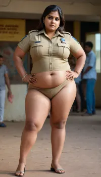 Indian hot chubby police girl no pants big ass