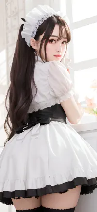 young adult young adult girl, washing machine, ass, pencil skirt, bent over, masterpiece, best quality, highly detailed, <lora:stuck_in_washing_machine_v0.1:1>, m4id, very, wide, skirt, petticoat, dress, apron, frills, headpiece, thighhighs, corset, panties visible, <lora:Outfit_PastelFrenchMaid:.5>