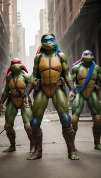 Sarah, a woman in a world where mutant ninja turtles rule the streets, finds herself being chased by four mutant ninja turtles who are all eager to get their hands on her. As she runs for her life, Sarah can't help