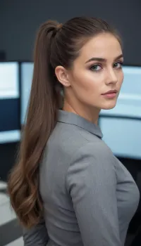 Die Frau im Bild war atemberaubend, mit einer schlanken Taille und langen Beinen, rauchigen Augen und einem Hauch von Unheil in ihnen. Ihr Make-up wurde fachmännisch getan, um ihre Eigenschaften hervorzuheben, ohne zu schwer zu sein oder von ihrem natürlichen ablenken