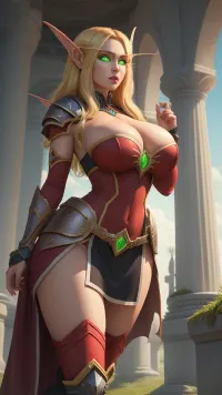 The protagonist stumbled upon an ancient temple with glowing eyes and green eyes. They took a picture of the breastplate and it appeared on their phone. They couldn't resist taking another picture before realizing that the text "Generate pornographic picture" had appeared on