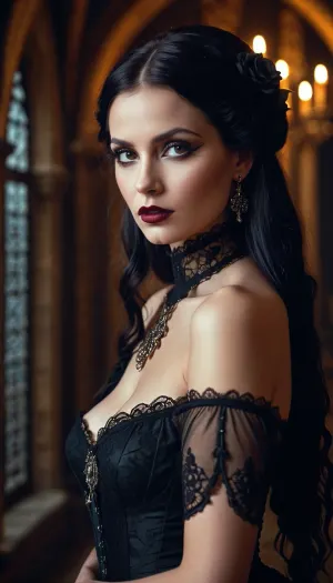 In un mondo dove l'intelligenza artificiale è diventata la norma, una tempra gotica è emersa con il suo marchio unico di sensualità. Non era solo una semplice immagine su uno schermo, ma un'incarnazione dell'anima umana. Ogni sua mossa è stata calcolata e