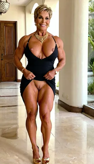O gilf era um construtor de corpo profissional com um grande sorriso e um rack ainda maior. Ela estava levantando pesos por anos e seus músculos foram tonificados e definidos. Sua pele era lisa e bronzeada, mostrando cada polegada de tom muscular abaixo