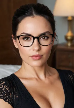 43 yaşındaki bir milf bir oval yüz şekli ve nazik bir eğimle, kahverengi gözlerle adil bir kompleks vardı. Onun kaşları orta kalınlık, karanlık ve doğal olarak şekillendi. İnce bir ipucu ile düz bir burun vardı ve