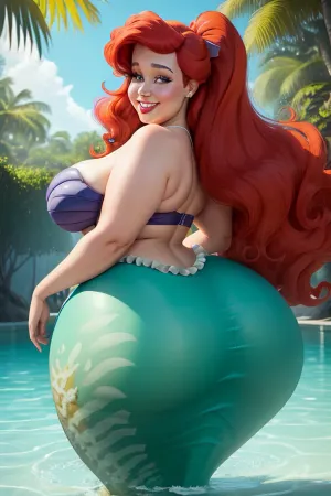Ariel, un cuerpo de reloj de arena con gruesos muslos e hiperass, era un nadador rizado en la selva. Sus ojos eran azules, su pelo era rizado, y llevaba un bikini rosa con alto detalle