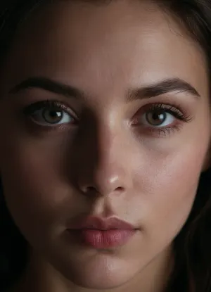 AIが生成したporn画像は、女性の顔のクローズアップを示し、彼女の目は閉じ、彼女の口はわずかに開きます。 彼女の肌は滑らかで、完璧でした。彼女の顎の上に小石の最も素晴らしいヒント。 髪がつま先