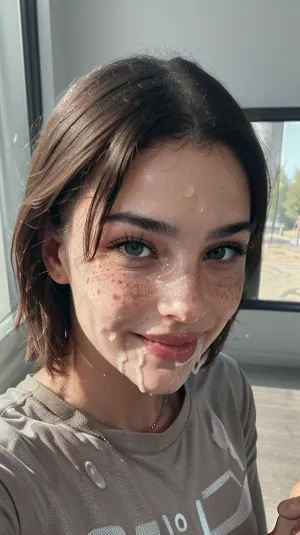 Irish girl 18 years old giving a handjob, slutty, ((sperm on her face)), (((cum on face))), cum on body, (brown eyes), (sperm on t-shirt), ((selfie photo)), ((wearing tight t-shirt)), (((handjob))), detailed eyes, (freckles on breast), wavy hairstyle, (room with window), ((tits), mouth open, sweaty skin, skin pores, ((detailed face)), HD, full lips, extreme mouth detail, ultra realistic freckles, detailed skin, realistic skin, High Res, 4k, ultra-detailed, masterpiece, ultra high res, 8k uhd, dslr, high quality, detailed skin texture masterpiece, Ultra realistic, natural skin tone, high definition, ((sexy smile)), ((big penis)), sidefellatio, fellatio, 1boy), cumfacial55, cum, on, face, cumshot, cumfacial, facial, cuddling, handjob, male, masturbation, pov, hands, penis, <lora:pailide3-000005:.5>, <lora:cumfacial55_v2:.5>, <lora:cuddling_handjob_v0.1b:.5>, <lora:pov_male_masturbation_v0.1:.5>, (ultra-realistic skin texture with visible pores:1), (natural lighting with soft shadows:.8), (perfectly rendered environmental reflections:1.1), (high-resolution surface details and textures:1), (precise color grading and tone mapping:.9), (lifelike skin tones with subtle variations:1), (atmospheric perspective with gradual color fading:.8), (cinematic lighting with realistic shadows and highlights:1), (high-fidelity rendering of materials like metal, glass, and wood:1), (realistic ambient occlusion and shadowing:.9), (HDR rendering with vibrant colors and deep contrast:1), igbaddie, <lora:igbaddie:.9>