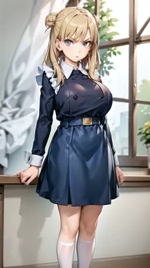 穿着白色围裙的苏联校服女孩 展现出纪律和尊重教育的形象 完美的面容 苏维埃福尔姆 苏菲