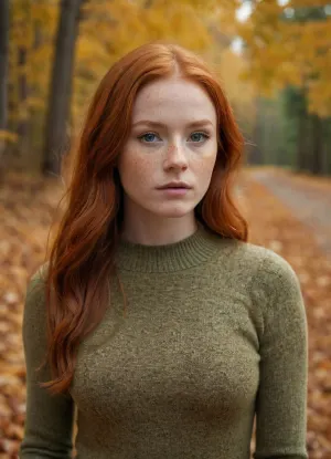 Une rousse de 20 ans avec des taches de rousseur et une robe de pull serrée marchait dans la rue quand elle a vu une photo d'elle sur son téléphone. Elle ne pouvait pas croire combien elle avait changé depuis. La photo l'a montrée en