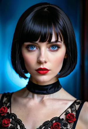 Das hübsche gotische Mädchen saß an ihrem Schreibtisch und tippte auf ihrem Laptop weg. Sie trug einen schwarzen Kopfschnitt mit Knallen, blasser Haut und verführerischem Blick. Ihr roter Lippenstift ließ sie noch verführerisch aussehen. Sie war