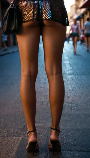 主人公は通りを歩いていたり、思い通りに迷っていたり、雑音を聞いたり、アップスカートを着ている女性を見回したりしました。 女の露出した肌に立ち向かうことができず、触れたいものを想像してみてください