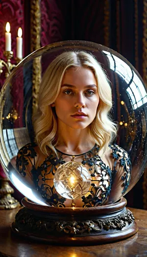 Гипермаксимальная, высокая разрешающая способность и шумная окраска SilviaSaintQuiron женщина, запертая в стеклянной руде с блондинкой SilviaSaintQuiron, была лучшим описанием истории