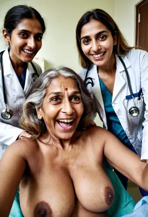 उम्रदराज़ औरतें हँसती थीं क्योंकि वह विशाल स्तनों के साथ नग्न महिला की सेल्फी को देख रही थीं, यह सोचकर कि क्या यह वास्तव में क्या मरीज़ देख रहे थे जब वे मेडिकल सेंटर में आए थे