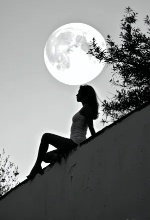 The young girl sat on top of the crumbling brick wall, her silhouette illuminated by the honeysuckle vine growing up a crumbling brick wall. She was lost in thought, contemplating life and its mysteries. Suddenly, she heard