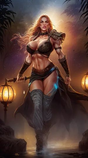 (full body photo of), (exaggerated muscles), (giant muscular woman), (big muscular bicep), young extremely muscular woman breasts cutout clothing, breasts, nipples, exaggerated muscles, Extremely muscular, giant muscles, muscular thighs, triadic colors, midriff, solo, realistic, photorealistic, best quality, masterpiece, ultra high res, finely detailed, quality, realistic lighting, detailed skin, intricate details, mythical, sakura petals, her detailed face, stunning beauty, skin texture, skin pores, (freckles:1.05), looking down, (tropical jungle theme:1.1), forest ranger, light smile, medieval fantasy setting, high fantasy, gray, (leather clothes), cape, pouch, straps, enchanted forest, bushes, rocks, moss, ferns, (butterflies:.9), crossbow, rain, BREAK gorgeous makeup, (freckles:1.15), BREAK, (reflection, refraction, Rembrandt lighting, diffuse lighting, radiosity, photon mapping, subsurface scattering, atmospheric lighting, dynamic lighting, Multi-exposure HDR capture, Screen Space Global Illumination, Ray Tracing, Lumen Reflections, Tone Mapping, volumetric lighting, Circular polarizer, broad lighting, dramatic lighting, moody lighting:1.3), (explosive light and shadow, lens flare, light particle, lens glare, light particles, Luminescent Particles, floating particles, particles:1.2), (depth of field, blurry foreground, sharp focus, perspective, aerial perspective, film grain, film:1.4), (colorful refraction, iridescent colors, Iridescence:1.1), (dark studio, rim lighting, two tone lighting, dimly lit, low key, rim light, dark theme:1.1), watercolor style, soft blending, dreamy washes, delicate textures, brilliant colors, action painting, gestural marks, dynamic brushwork, expressive motion, spontaneous technique, abstract expressionism, energetic compositions, action pose, vibrant glow, dynamic colors, reflective surfaces, Overdetailed art, Water color painting, (atmosphere, Cosy, Peaceful, Hopeful:1.1), (Glowing ambiance, enchanting radiance, luminous lighting, ethereal atmosphere, mesmerizing glow, evocative hues, captivating coloration, enchanting aura, melanchonic soft light:1.1), official art, beautiful and aesthetic, beautiful, (zentangle, mandala, tangle, entangle:1.1), (ecstasy of flower:1.1), the most beautiful form of chaos, elegant, a brutalist designed, vivid colours, romanticism, atmospheric, warm tone, soft light, (fractal art:1.1), BREAK delicate, Ultrarealistic, drawing, Detailed illustration, extremely detailed CG Unity 8k wallpaper, cinematic, dramatic, PBR Texturing, huge filesize, 0@0.8>, raw photo, mssstyle, ch3rryg1g, in, PIT-Erotic-style, style, muscular, bimbo, thick, lips, small, waist, large, breast, butt, magv1ll, <lora:epi_noiseoffset2:.5>, <lora:Luis_Royo_v1:.5>, <lora:sxz-cherry-gig-new:.5>, <lora:PIT-EroticStylev2:.5>, <lora:sxz-mtg:.5>