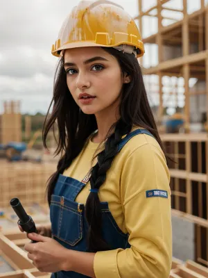 El obrero de la construcción se sorprendió por la belleza de la chica que sostiene un destornillador, con las tetas naturales de pequeño y los labios llenos. Sus ojos eran azules profundos, y sus pestañas largas le hacían parecer seductora. Llevaba una fotografía profesional
