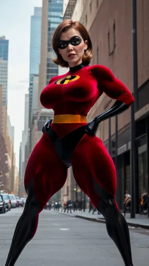 Helen Parr, a super-herói conhecida como The Incredible Hulk, estava andando pela rua quando viu um grupo de homens musculares posando para uma sessão fotográfica. Ela não podia deixar de notar como os seus músculos se ajoelhou e se flexionou com