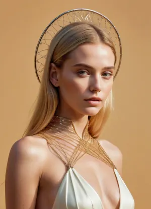 Обложка Mode Fashion Magazine имеет сияющий и элегантный наряд, который демонстрирует коллекцию, вдохновленную солнцем от Couture from the Sun