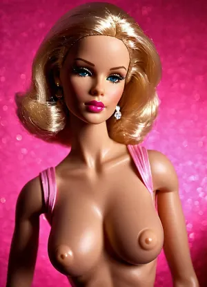 A life-size barbie doll with a realistic plastic skin and hairless pussy that looked like it could be real