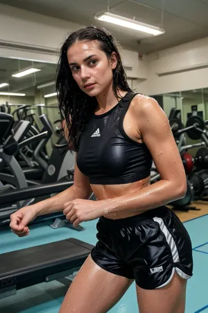 I gemelli, entrambi sudati e sexy, posano insieme in una foto di palestra