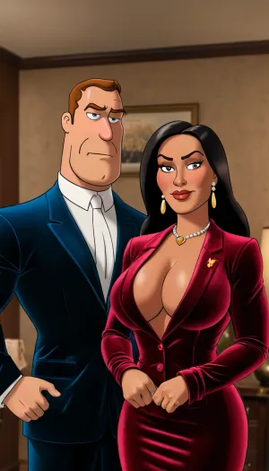 Francine Smith, a successful businesswoman in her late 30s, sat at her desk with a satisfied smile on her face. She had just finished watching the latest episode of Family Guy and was feeling horny. As she looked at the camera,