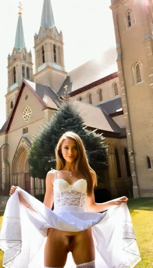 AI は高リゾリューション、高画質の porn 写真を生成しました。 高身長、白のレースは、非常にかわいい長い波状のブロンドの髪と笑顔で女性をgloved