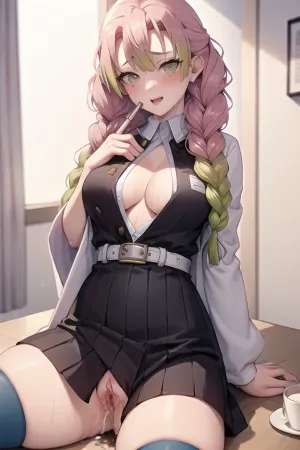 屠妖者在办公室里 执行她最近的任务 她的桌子上有一张漂亮女人的照片 她忍不住想一想 当她吸的时候 把腿缠在头上会是什么感觉