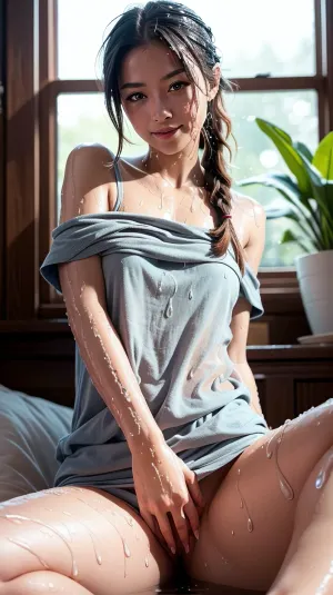 那个长着自然美貌的年轻成年女孩 和一件瘦白衬衫 摆着照相机的姿势 炫耀了她惊人的纹身设计