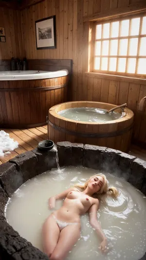 Rapunzel estava andando na floresta nevada quando ela se deparava com uma caverna velha com vapor subindo das rochas. Ela decidiu tomar um banho e relaxar depois de ser fotografada por estranhos que estavam procurando sua beleza