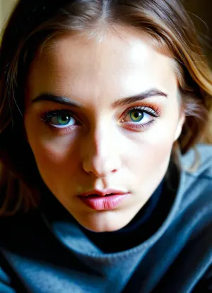 beautiful eyes, symmetrical pupils, beautiful lips