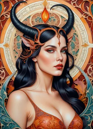 Der Protagonist, ein Mathematiker, findet sich in einer surrealen Bibliothek voller unzähliger Bücher. Plötzlich sehen sie eine Darstellung eines kompliziert detaillierten Papierschnitts und farbigen Bleistift gemischten Medienstil Malerei einer surreal schönen Frau. Der Hintergrund ist mit unzähligen