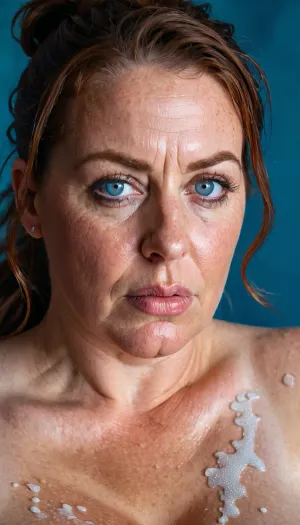 La vieille femme aux rides et aux cernes sous les yeux pleurait en regardant la photo porno. Elle avait des cheveux épais, mouillés, sales et des cernes sous les yeux. Son cou était aussi très ridé,